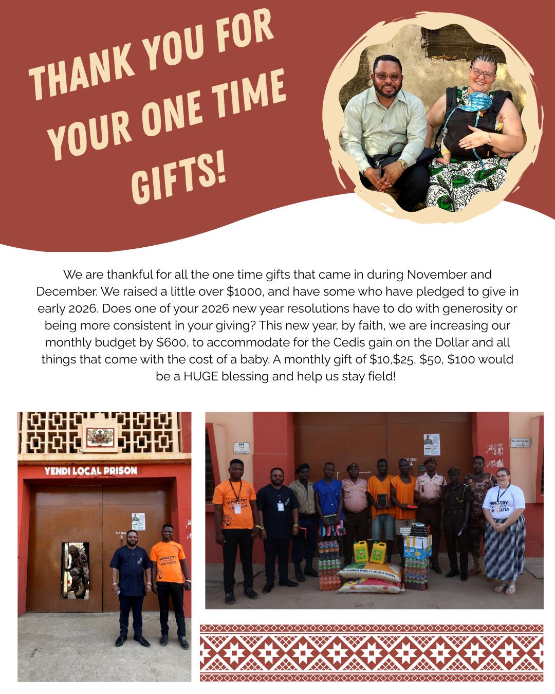 Prison Outreach with donations